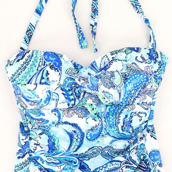 Lauren Ralph Lauren Women Paisley Twist Underwire One Piece Swimsuit Size US 4 - Picture 3 of 5
